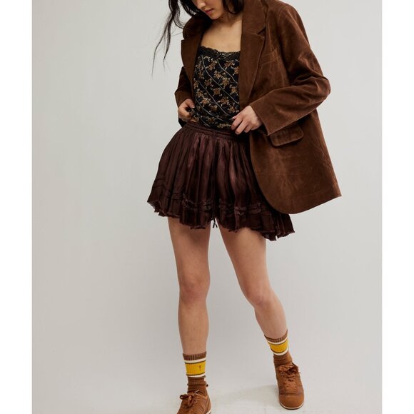 🆕 FREE PEOPLE Third Charm Mini Skirt / French Chocolate - Picture 5 of 9